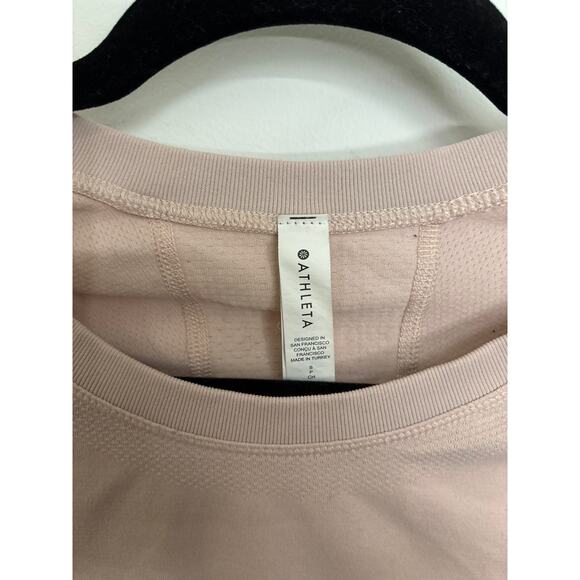 Athleta Top Womens Small Momentum Seamless Long Sleeve Thumbholes Pink Shirt - Picture 3 of 8
